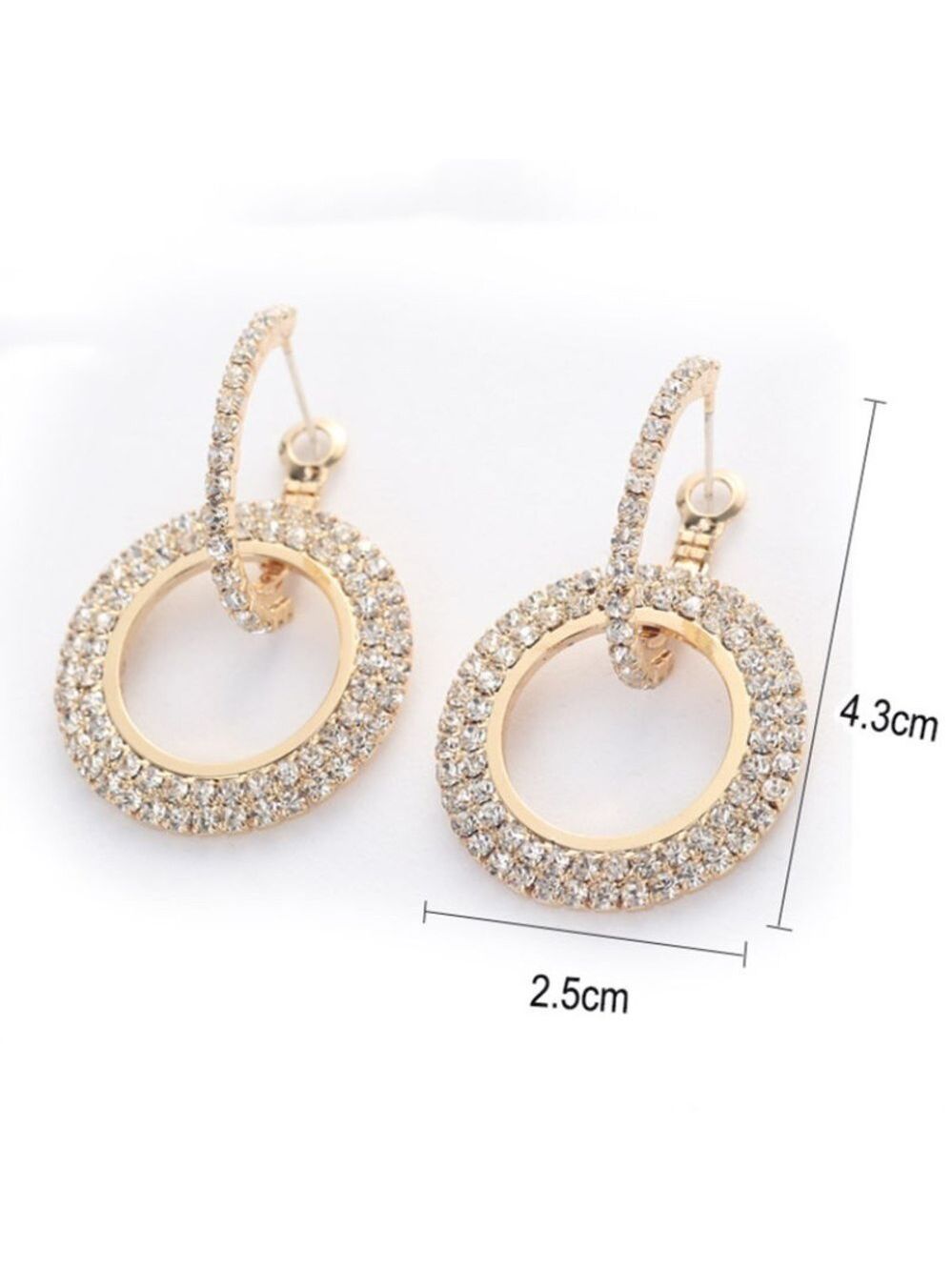 Gold Plated Crystal Hoop Earrings - Picture 7 of 9